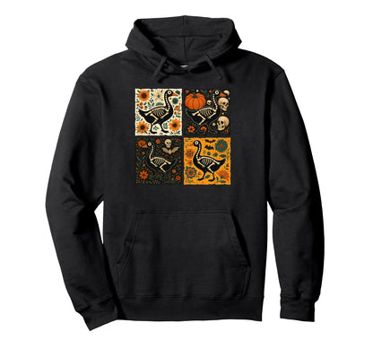 Funny Skeleton Goose Pumpkin Boho Hoodie - Streetwear Style Men Women - T-Shirt, Sweatshirt, Hoodie