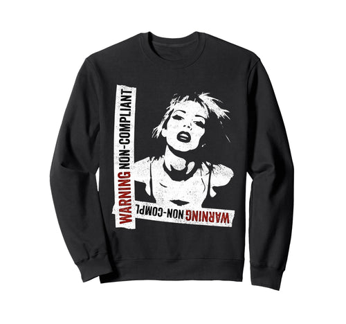 Punk 90S Grunge Stencil Distressed Sweatshirt - Trendy Graphic for Adults - T-Shirt, Sweatshirt, Hoodie