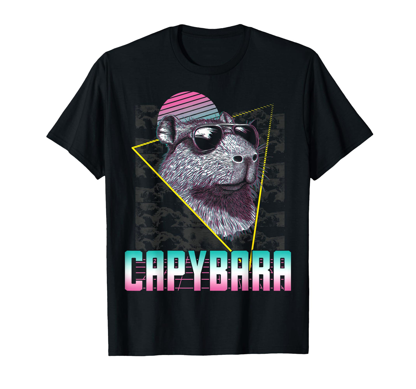 Capybara Capibara Sunglasses Vaporwave T-Shirt - Custom Art Print Unisex - T-Shirt, Sweatshirt, Hoodie