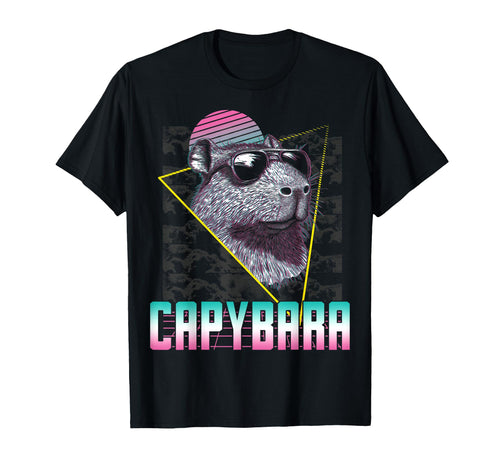 Capybara Capibara Sunglasses Vaporwave T-Shirt - Custom Art Print Unisex - T-Shirt, Sweatshirt, Hoodie