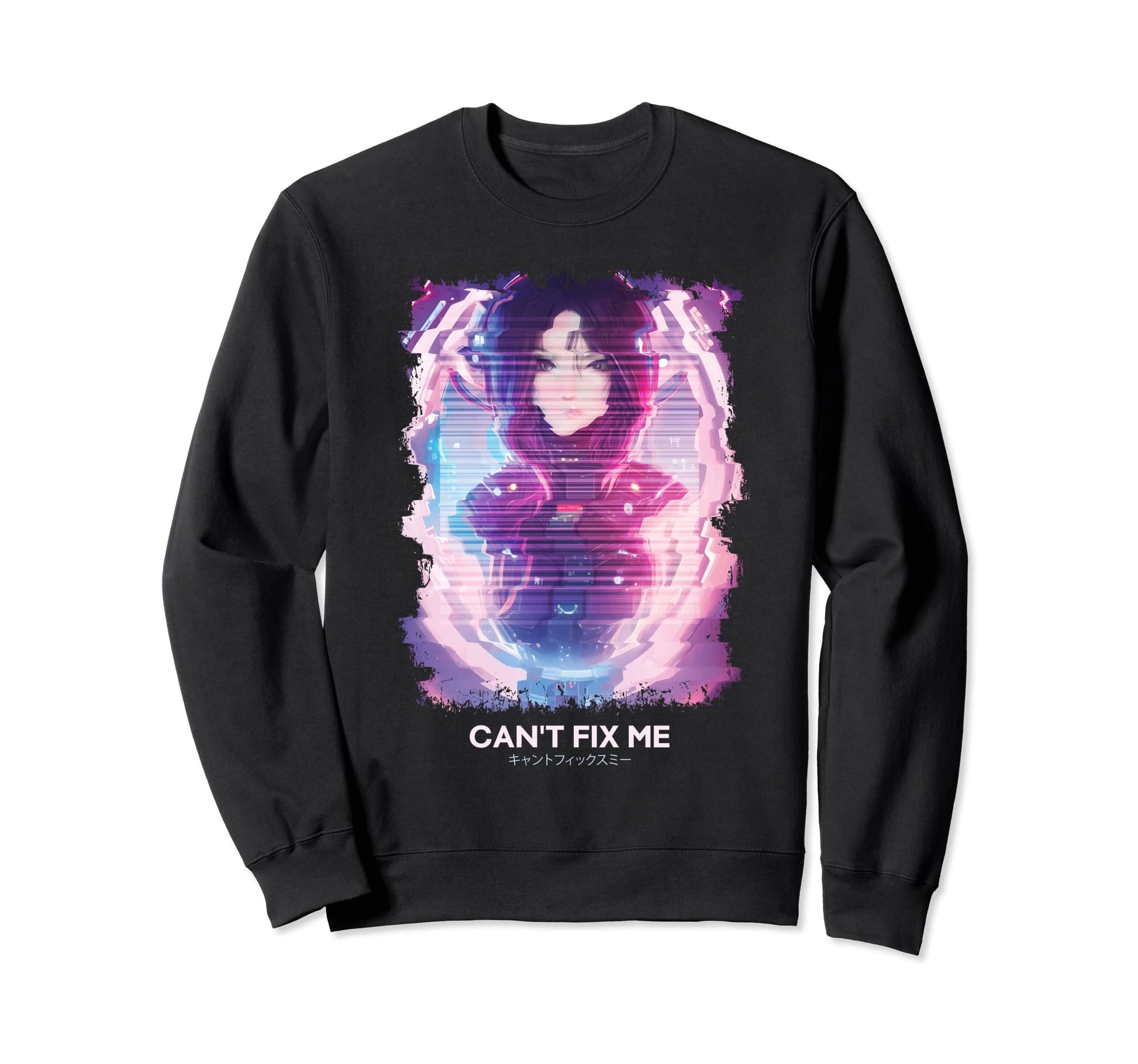Sad Vaporwave Glitch Japanese Sweatshirt - Novelty Apparel for Adults - T-Shirt, Sweatshirt, Hoodie
