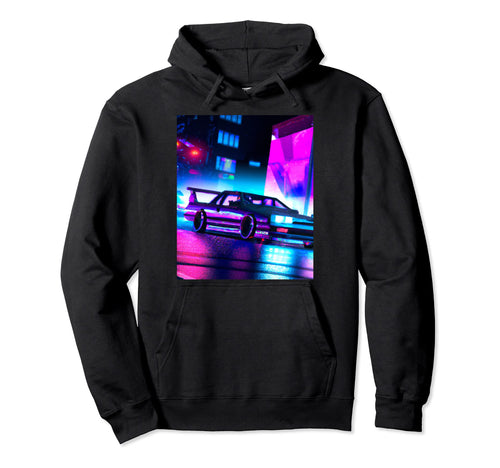 Vaporwave Car Synthwave City Vaporwave Hoodie - Aesthetic Graphic Unisex - T-Shirt, Sweatshirt, Hoodie