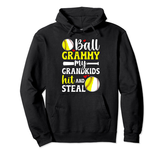 Ball Grammy My Grandkids Baseball Hoodie - Graphic Print Men Women - T-Shirt, Sweatshirt, Hoodie