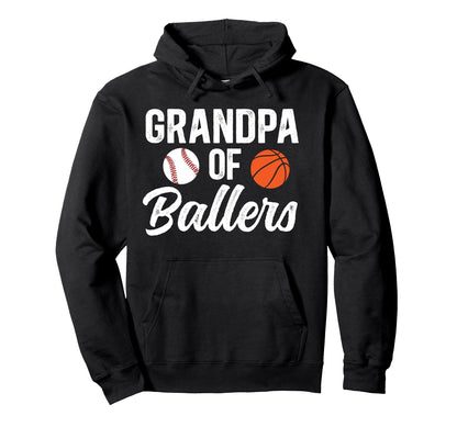 Grandpa Ballers Basketball Baseball Hoodie - Streetwear Style for Adults - T-Shirt, Sweatshirt, Hoodie