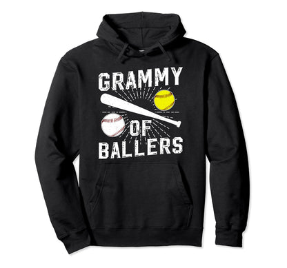 Grammy Ballers Baseball Softball Hoodie - Minimalist Print Men Women - T-Shirt, Sweatshirt, Hoodie