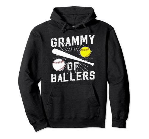 Grammy Ballers Baseball Softball Hoodie - Minimalist Print Men Women - T-Shirt, Sweatshirt, Hoodie