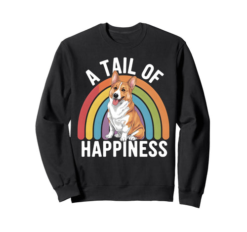 Tail Happiness Corgi Dog Rainbow Sweatshirt - Streetwear Style Unisex - T-Shirt, Sweatshirt, Hoodie