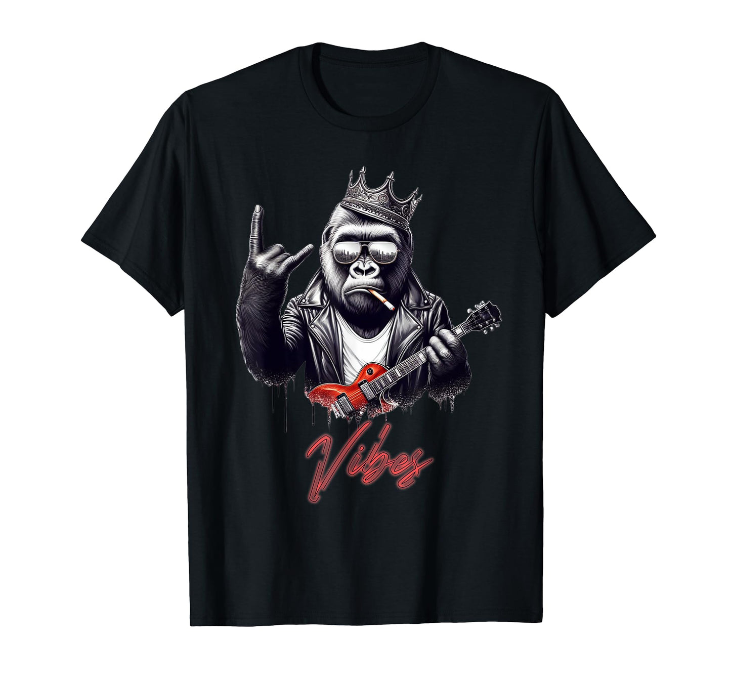 Rock Good Vibes Gorilla T-Shirt - Minimalist Print Unisex - T-Shirt, Sweatshirt, Hoodie