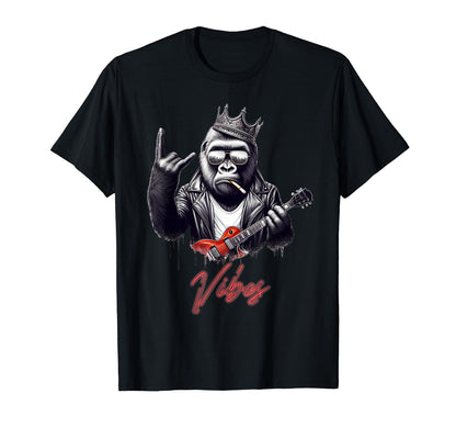 Rock Good Vibes Gorilla T-Shirt - Minimalist Print Unisex - T-Shirt, Sweatshirt, Hoodie
