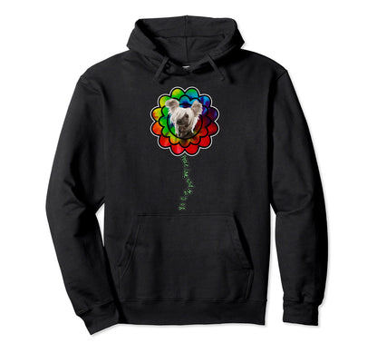 Peace Love Flower Dog Chinese Crested Hoodie - Casual Everyday Wear Unisex - T-Shirt, Sweatshirt, Hoodie