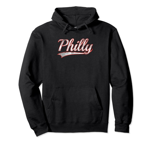 Philly Varsity Distressed Throwback Hoodie - Unique Graphic Men Women - T-Shirt, Sweatshirt, Hoodie