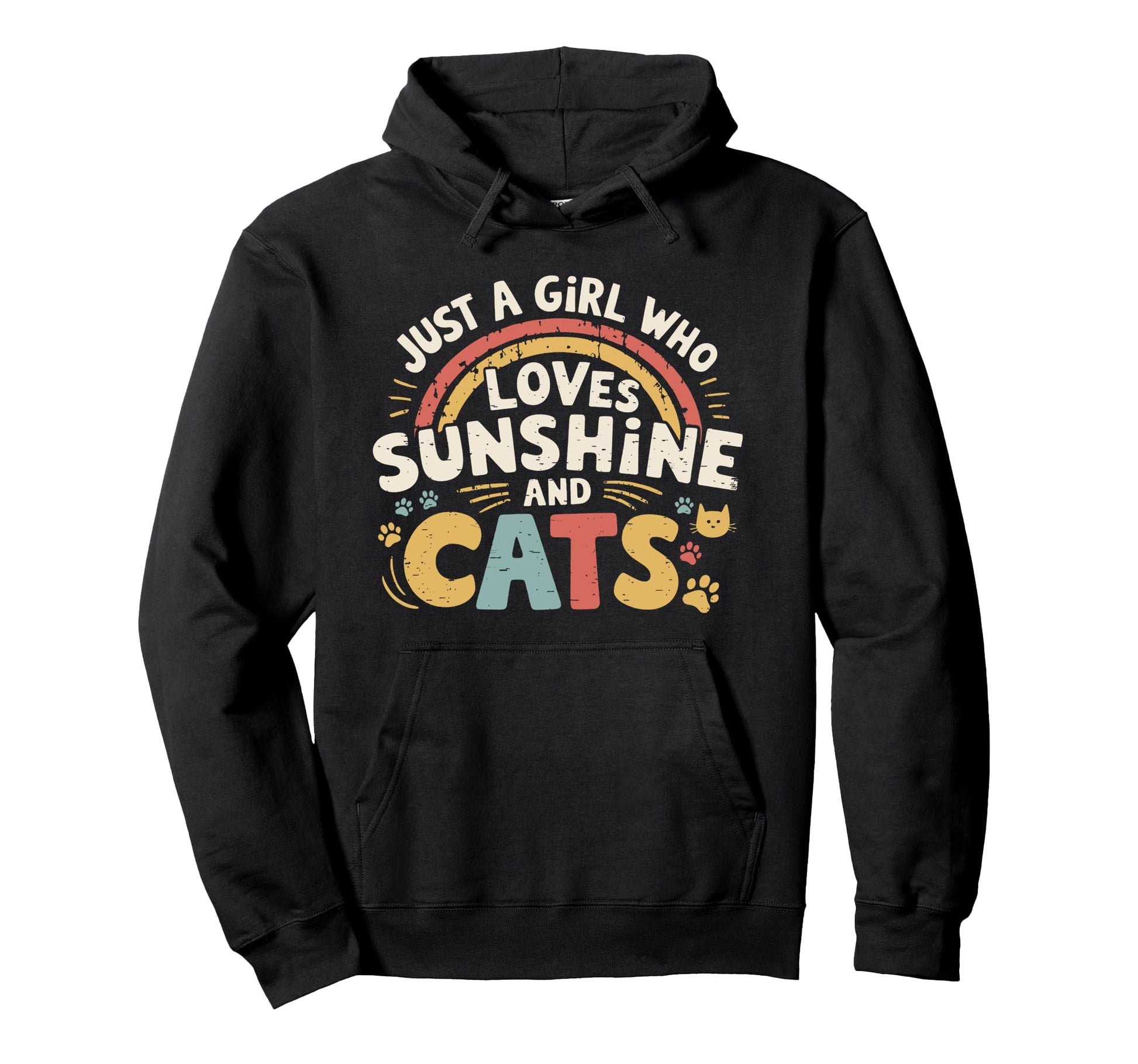 Just Who Loves Sunshine And Cats Hoodie - Casual Everyday Wear for Adults - T-Shirt, Sweatshirt, Hoodie
