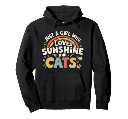 Just Who Loves Sunshine And Cats Hoodie - Casual Everyday Wear for Adults - T-Shirt, Sweatshirt, Hoodie