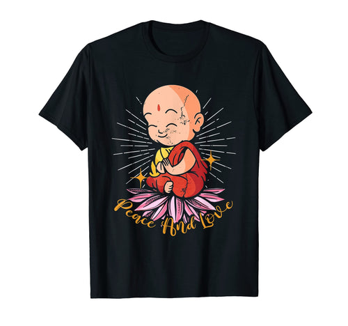 Funny Buddha Peace Love Buddhism T-Shirt - Minimalist Print for Adults - T-Shirt, Sweatshirt, Hoodie