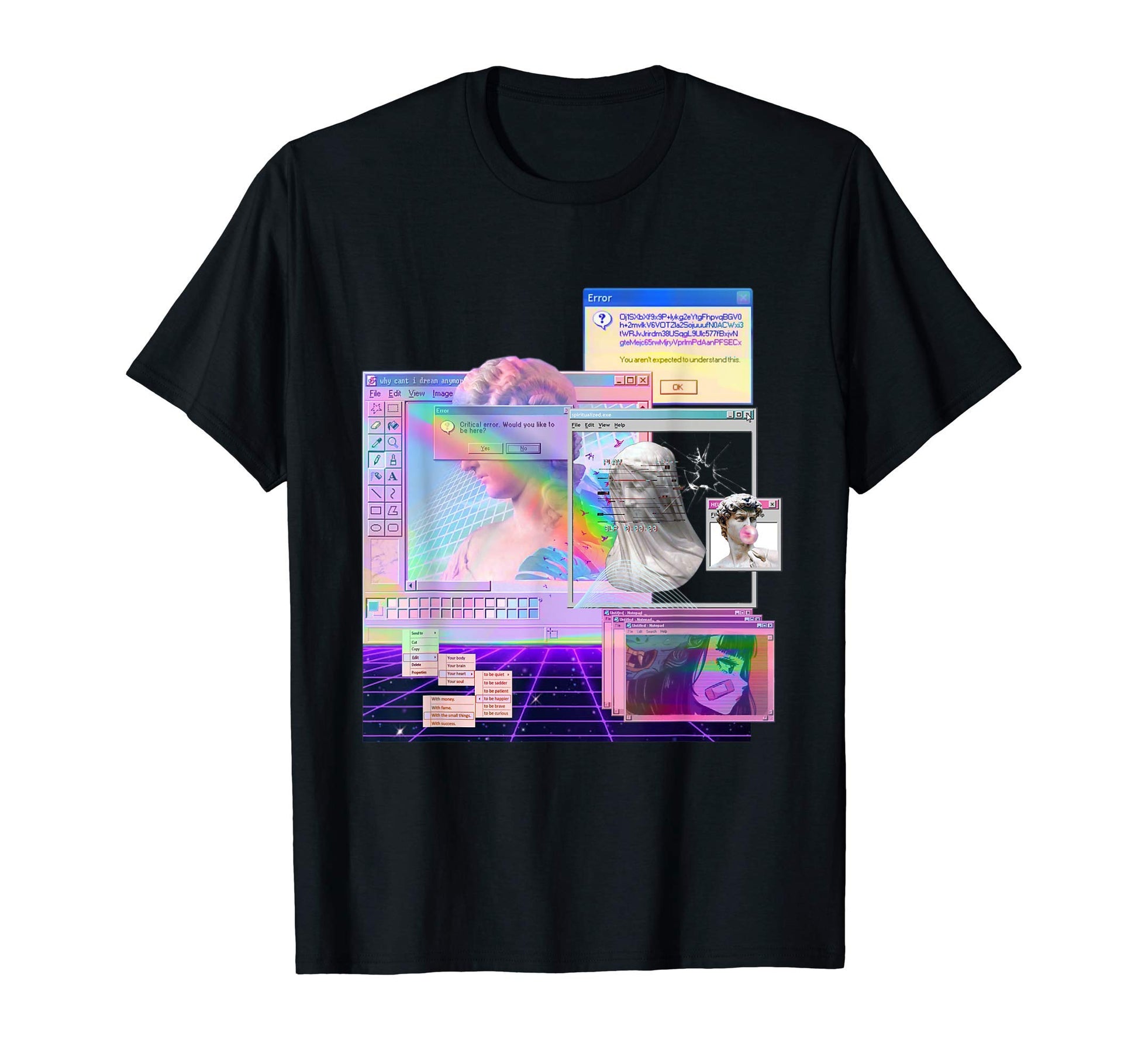 Trippy Cyber Aesthetic Vaporwave T-Shirt - Streetwear Style for Adults - T-Shirt, Sweatshirt, Hoodie
