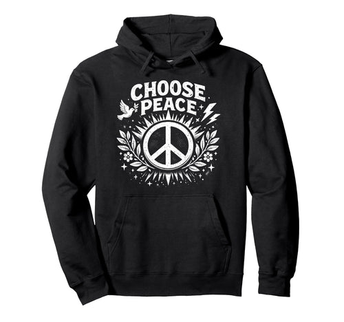 Choose Peace Boho Dove Laurel Positive Hoodie - Novelty Apparel Men Women - T-Shirt, Sweatshirt, Hoodie