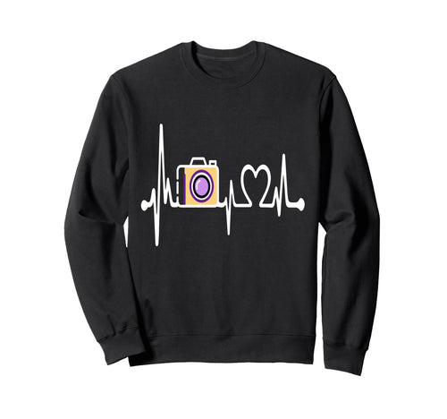Womens Funny Camera Heartbeat Sweatshirt - Streetwear Style Men Women - T-Shirt, Sweatshirt, Hoodie