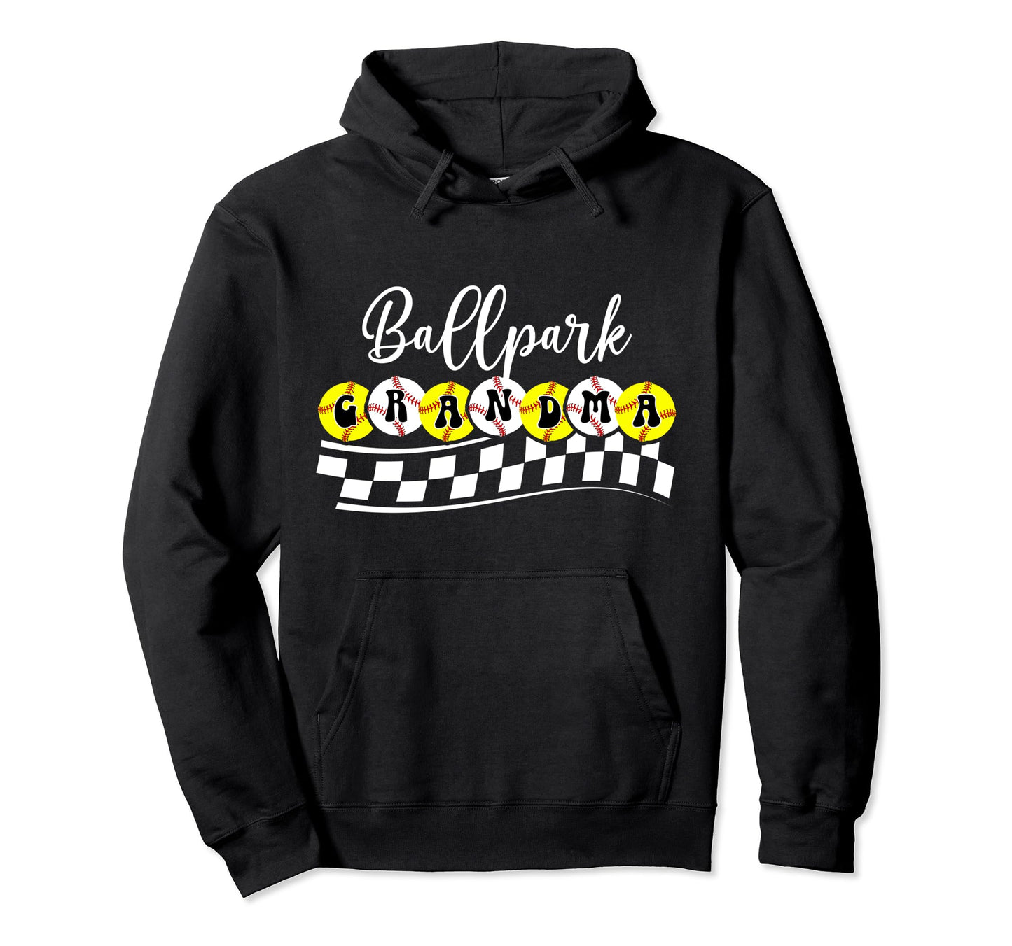 Ballpark Grandma Proud Softball Hoodie - Fun Novelty Design Men Women - T-Shirt, Sweatshirt, Hoodie