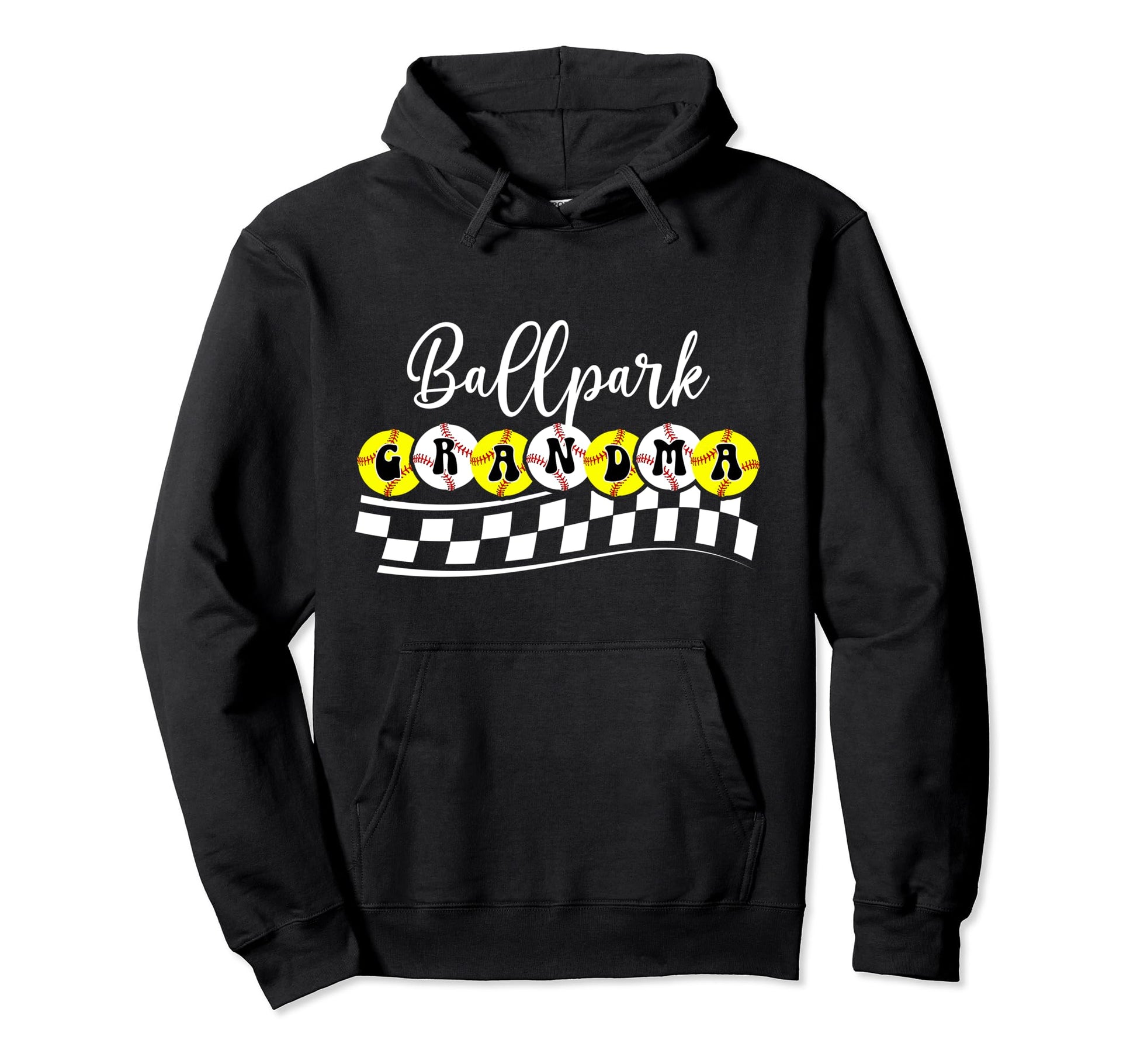 Ballpark Grandma Proud Softball Hoodie - Fun Novelty Design Men Women - T-Shirt, Sweatshirt, Hoodie