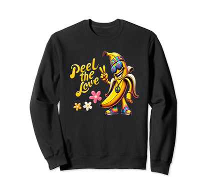 Psychedelic Smiling Banana Hippie Sweatshirt - Novelty Apparel Men Women - T-Shirt, Sweatshirt, Hoodie