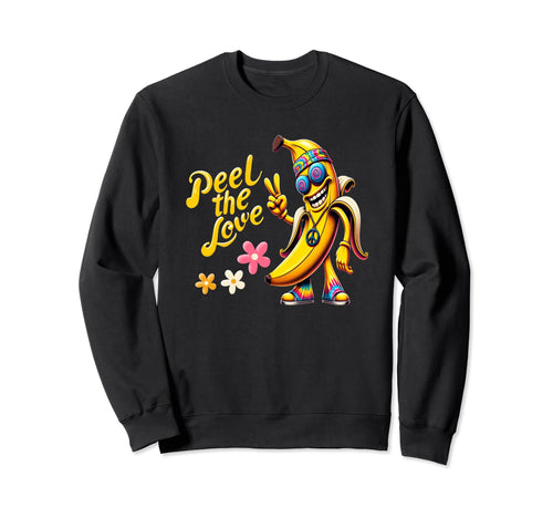 Psychedelic Smiling Banana Hippie Sweatshirt - Novelty Apparel Men Women - T-Shirt, Sweatshirt, Hoodie