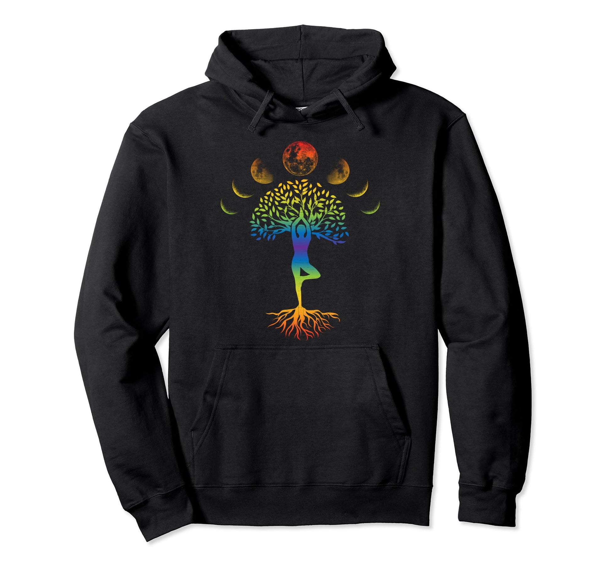 Moon Phases Life Rainbow Human Tree Hoodie - Trendy Graphic Men Women - T-Shirt, Sweatshirt, Hoodie