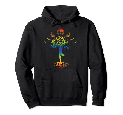 Moon Phases Life Rainbow Human Tree Hoodie - Trendy Graphic Men Women - T-Shirt, Sweatshirt, Hoodie