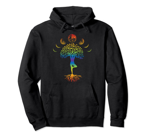 Moon Phases Life Rainbow Human Tree Hoodie - Trendy Graphic Men Women - T-Shirt, Sweatshirt, Hoodie