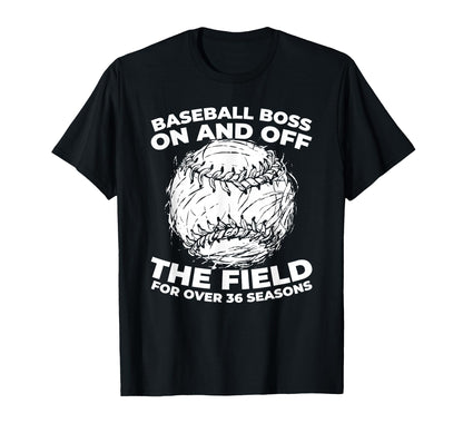 36 Years Old Player Team Baseball T-Shirt - Aesthetic Graphic Men Women - T-Shirt, Sweatshirt, Hoodie