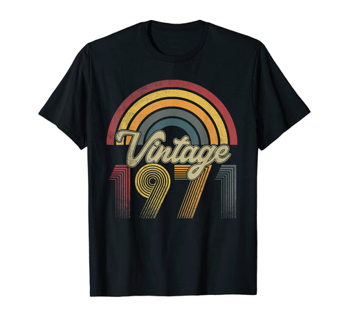 1971 52Nd Birthday Rainbow T-Shirt - Novelty Apparel for Adults - T-Shirt, Sweatshirt, Hoodie
