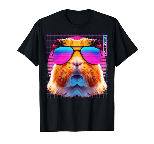 Guinea Pig Sunglasses Pet Vaporwave T-Shirt - Novelty Apparel Men Women - T-Shirt, Sweatshirt, Hoodie