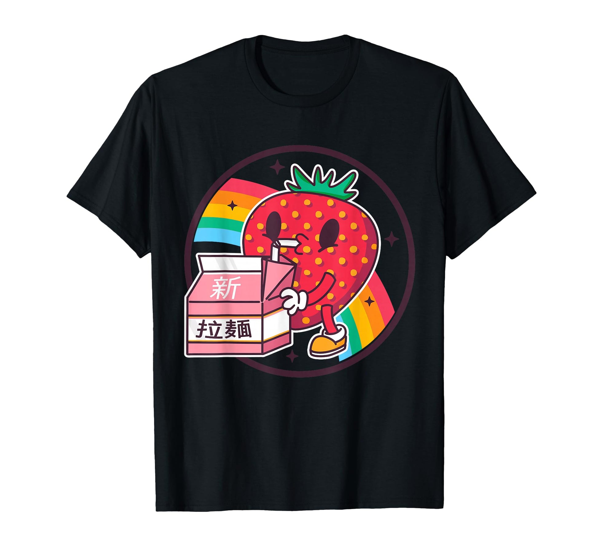 Strawberry Milk Carton Kawaii Rainbow Anime T-Shirt - Trendy Graphic Unisex - T-Shirt, Sweatshirt, Hoodie