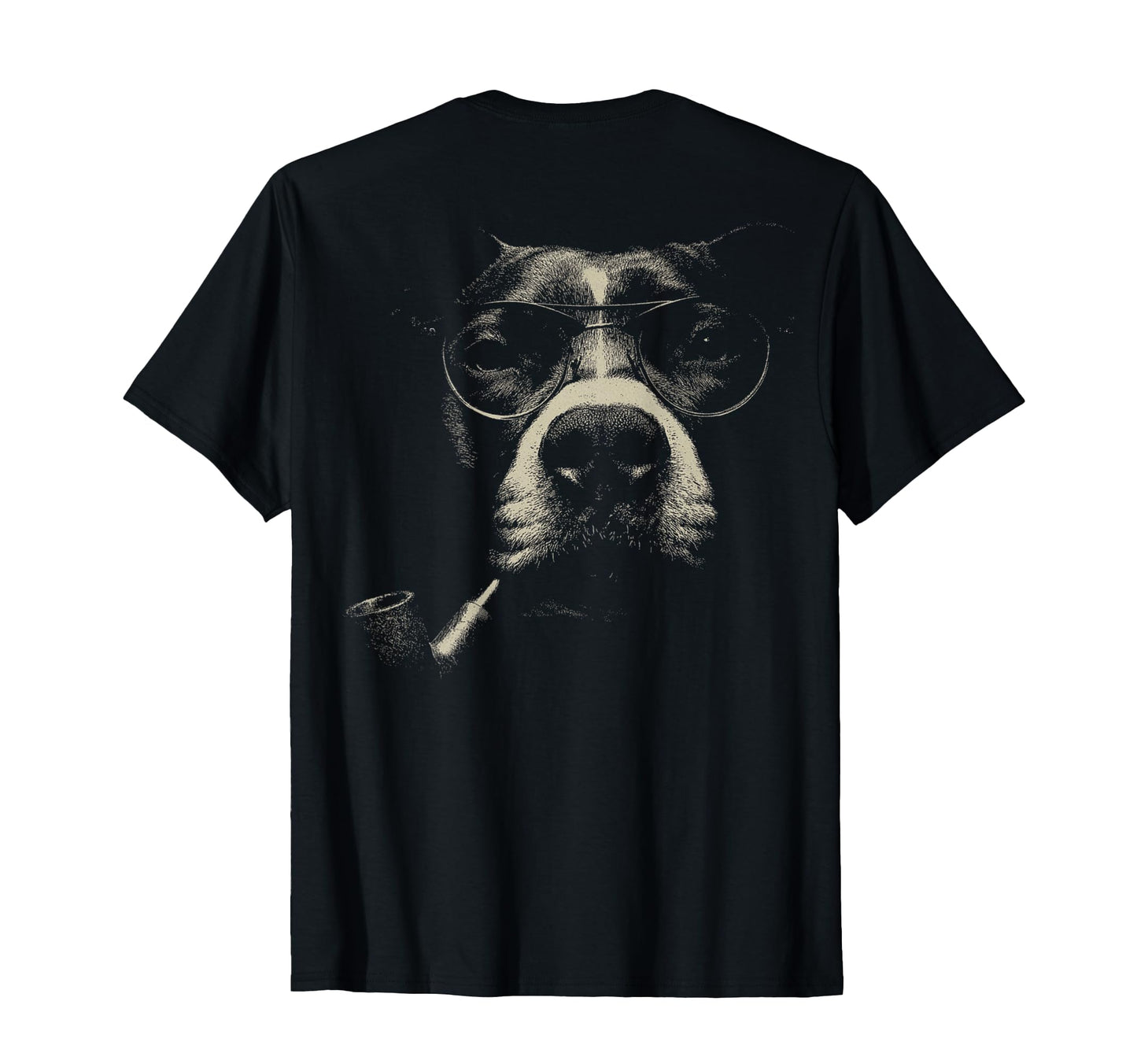 Pitbull Smoking Pipe Glasses T-Shirt - Fun Novelty Design for Adults - T-Shirt, Sweatshirt, Hoodie