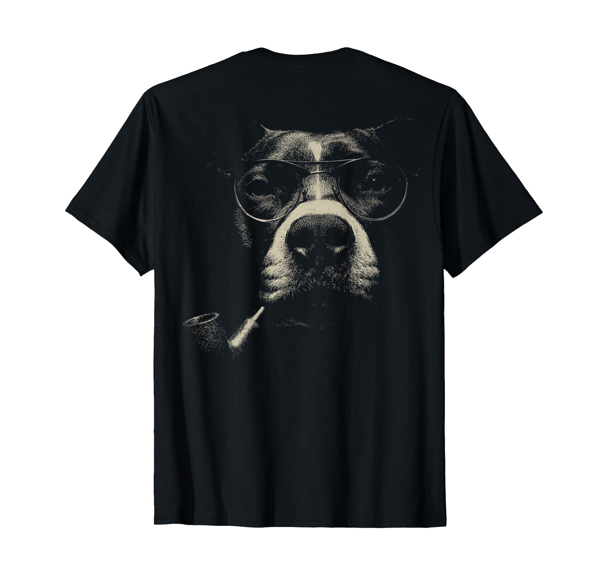 Pitbull Smoking Pipe Glasses T-Shirt - Fun Novelty Design for Adults - T-Shirt, Sweatshirt, Hoodie