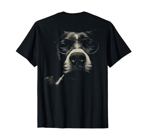 Pitbull Smoking Pipe Glasses T-Shirt - Fun Novelty Design for Adults - T-Shirt, Sweatshirt, Hoodie