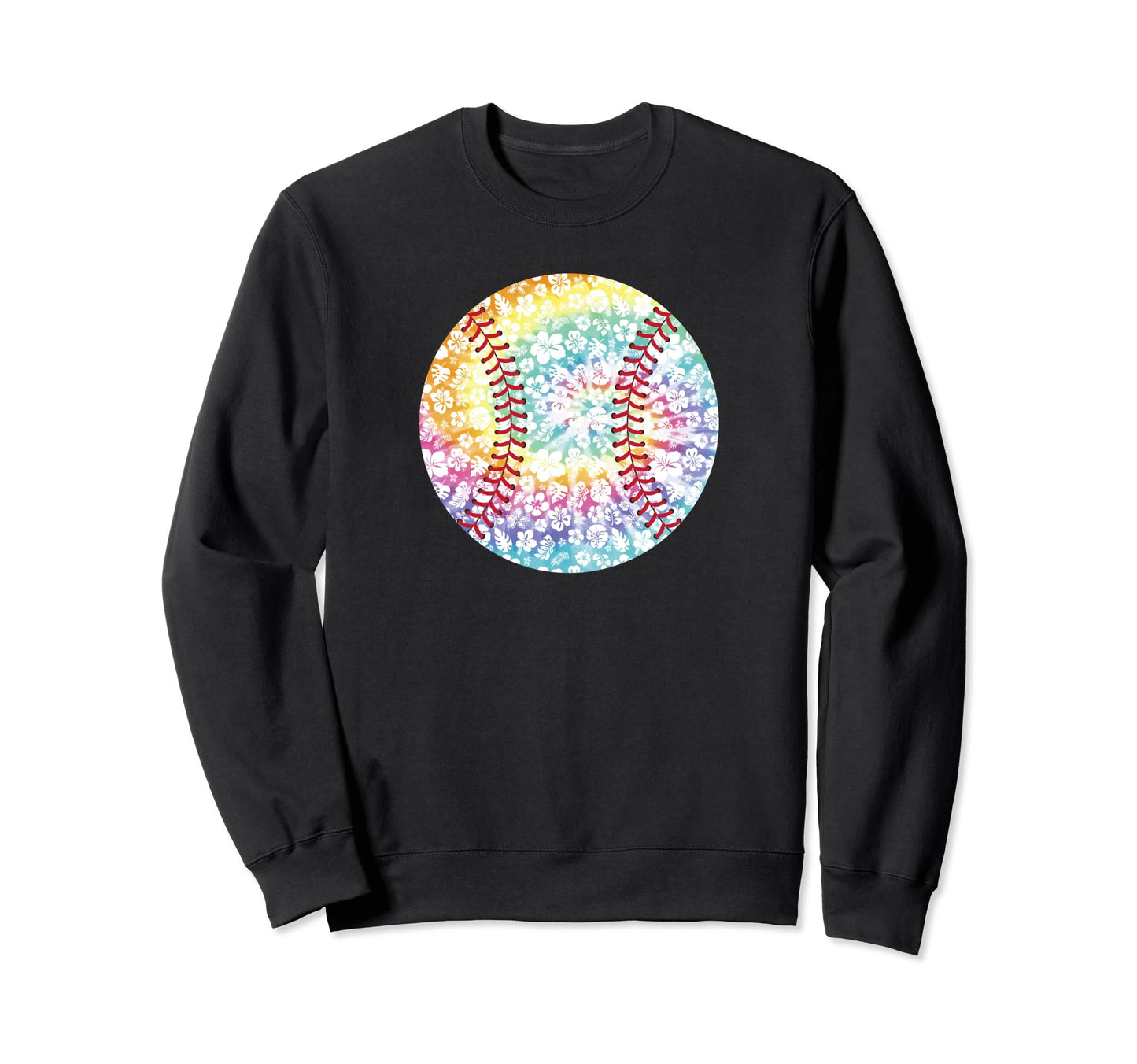 Baseball Season Tie Dye Hawaiian Sweatshirt - Novelty Apparel Men Women - T-Shirt, Sweatshirt, Hoodie