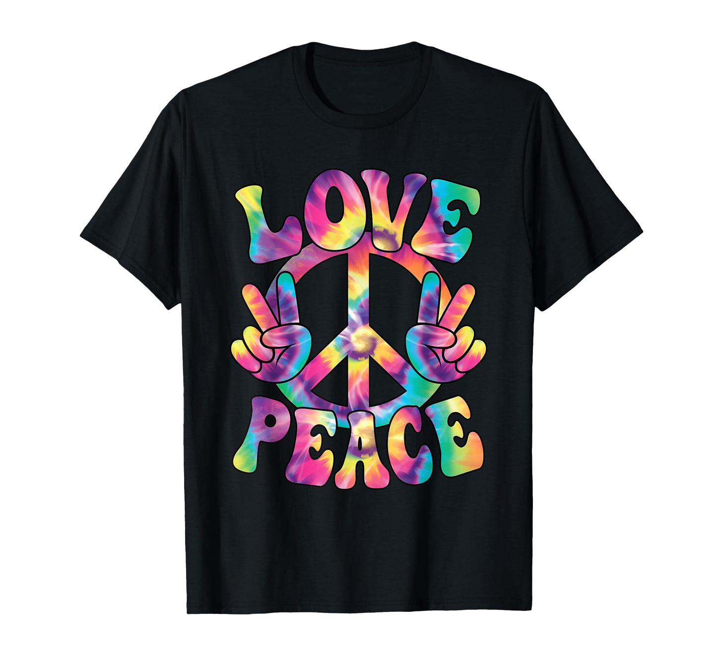 Love Peace Sign 60S 70S Outfit Hippie T-Shirt - Unique Graphic Men Women - T-Shirt, Sweatshirt, Hoodie