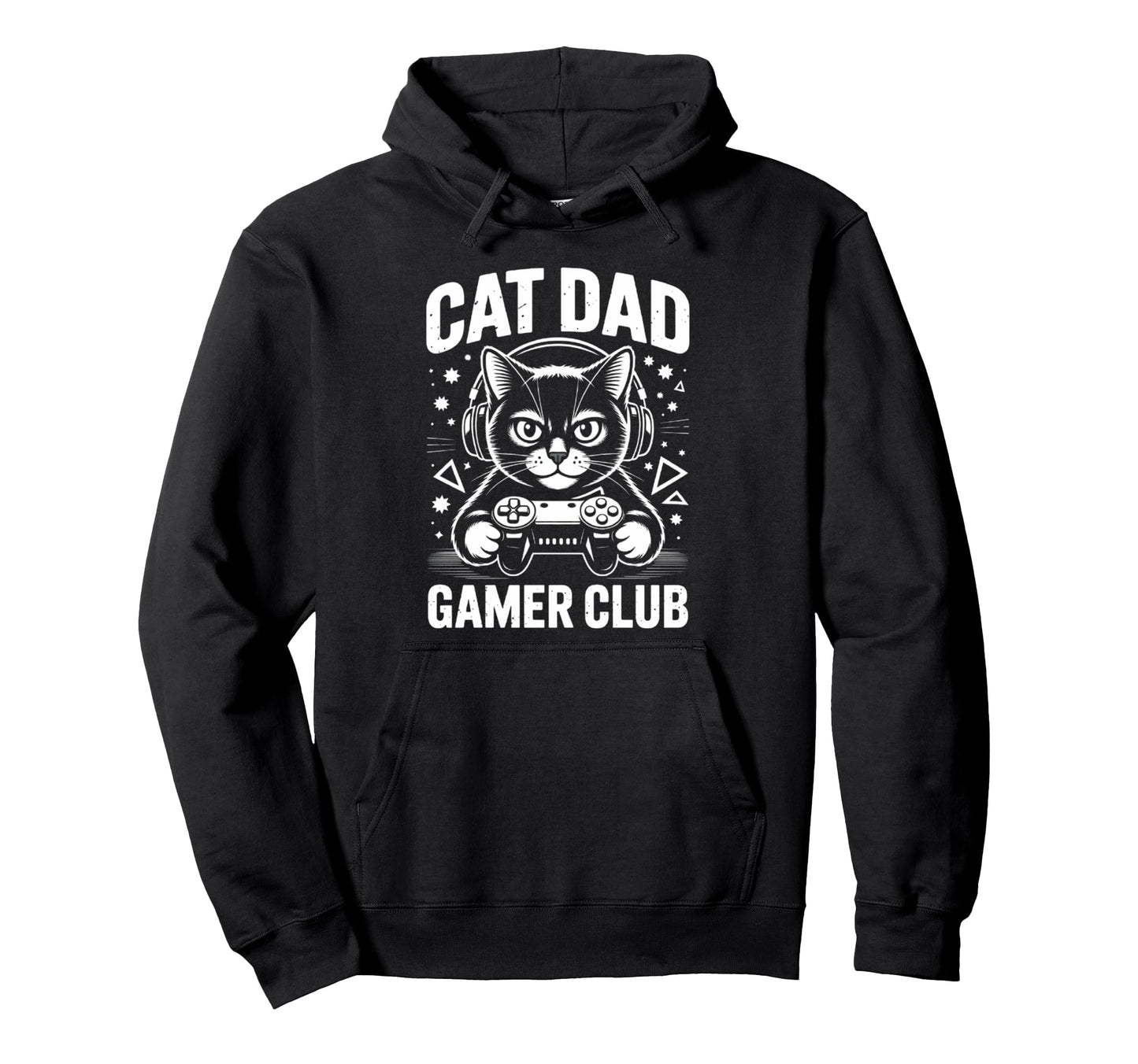 Funny Cat Dad Gamer Club Him Video Hoodie - Minimalist Print Men Women - T-Shirt, Sweatshirt, Hoodie