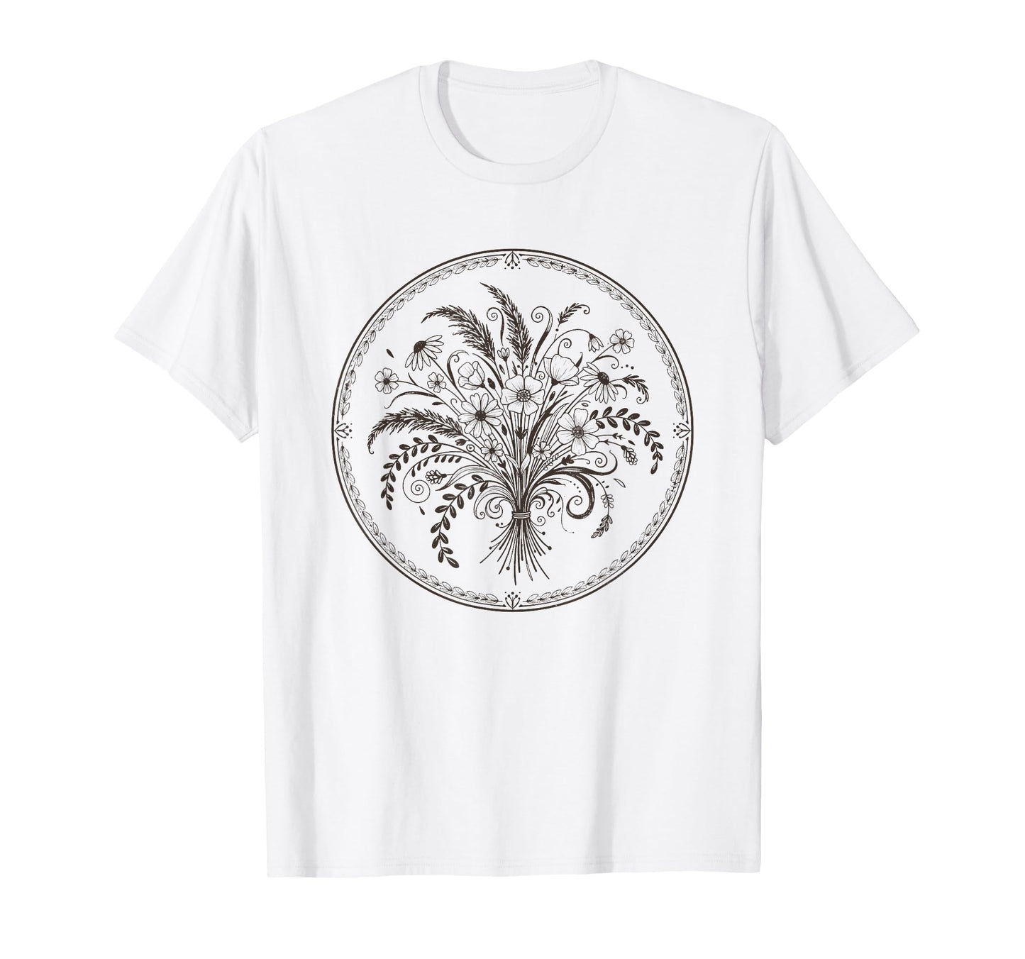 Boho Wildflowers Watercolor Floral T-Shirt - Graphic Print Unisex - T-Shirt, Sweatshirt, Hoodie
