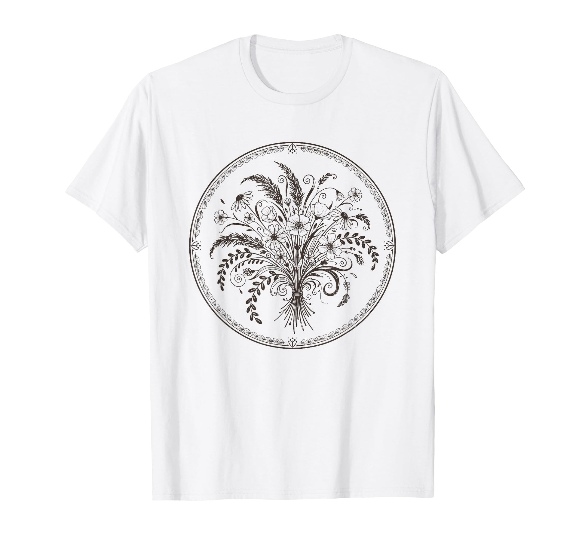 Boho Wildflowers Watercolor Floral T-Shirt - Graphic Print Unisex - T-Shirt, Sweatshirt, Hoodie