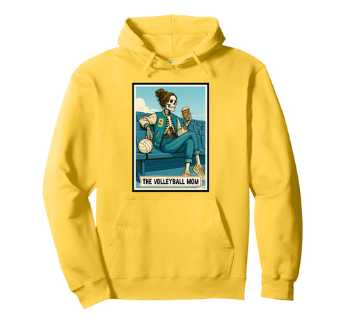 Volleyball Mom Game Day Skeleton Volleyball Hoodie - Graphic Print Unisex - T-Shirt, Sweatshirt, Hoodie