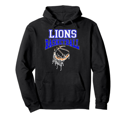 Lions Basketball Mom Blue Lion Pride Hoodie - Custom Art Print Men Women - T-Shirt, Sweatshirt, Hoodie