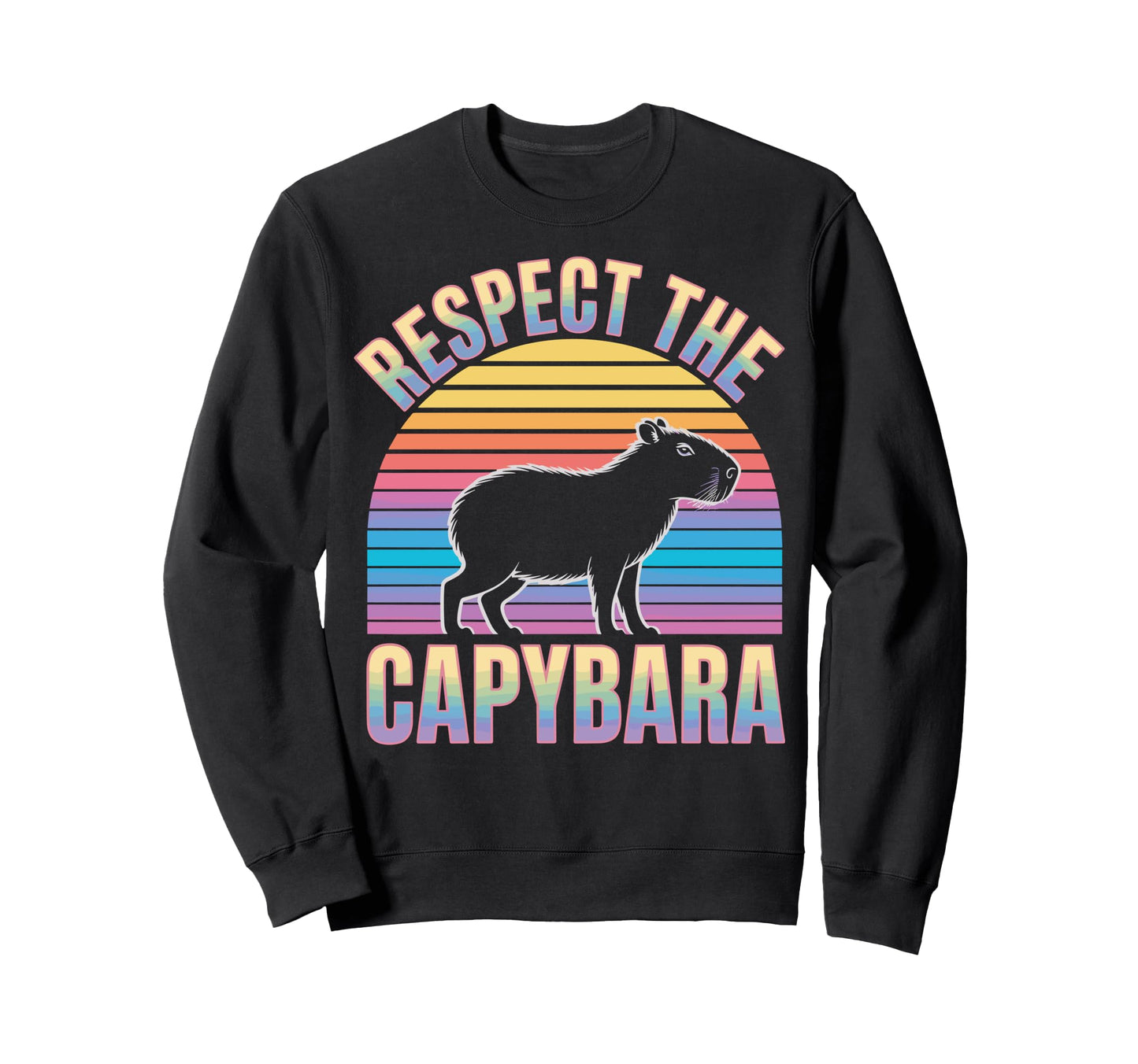 Respect Capybara Rainbow Sweatshirt - Graphic Print Men Women - T-Shirt, Sweatshirt, Hoodie