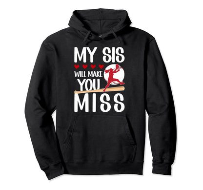 My Sis Baseball Pitcher Sister Hoodie - Aesthetic Graphic for Adults - T-Shirt, Sweatshirt, Hoodie