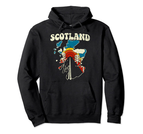 Scotland Scottish Country Rainbow 70S Hoodie - Minimalist Print for Adults - T-Shirt, Sweatshirt, Hoodie