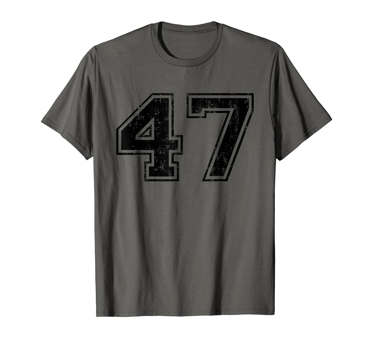 Number 47 Varsity Distressed Sport Team T-Shirt - Unique Graphic Men Women - T-Shirt, Sweatshirt, Hoodie