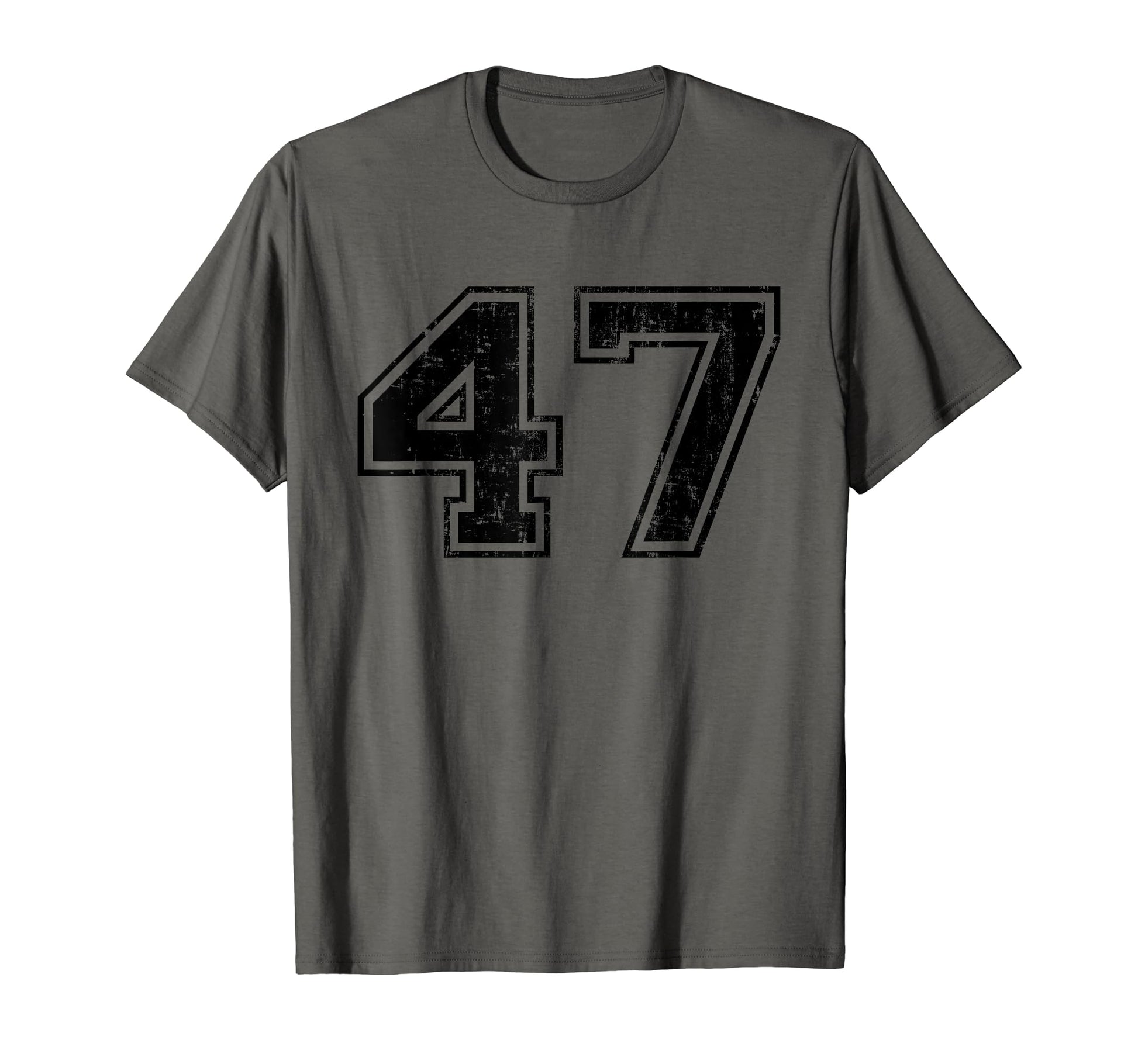 Number 47 Varsity Distressed Sport Team T-Shirt - Unique Graphic Men Women - T-Shirt, Sweatshirt, Hoodie