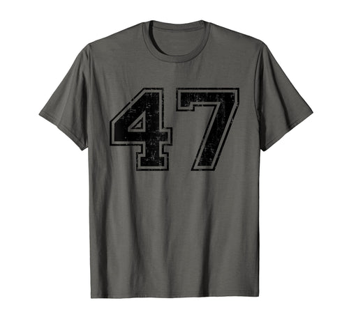 Number 47 Varsity Distressed Sport Team T-Shirt - Unique Graphic Men Women - T-Shirt, Sweatshirt, Hoodie
