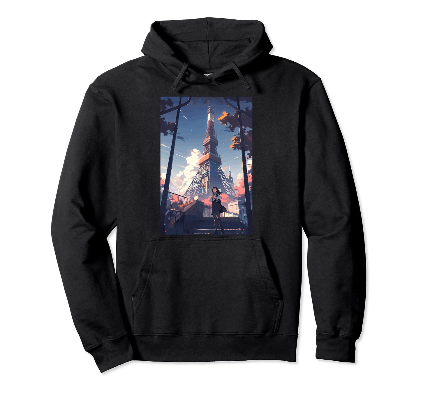 Tokyo Tower Aesthetic Vaporwave Anime Hoodie - Graphic Print Men Women - T-Shirt, Sweatshirt, Hoodie