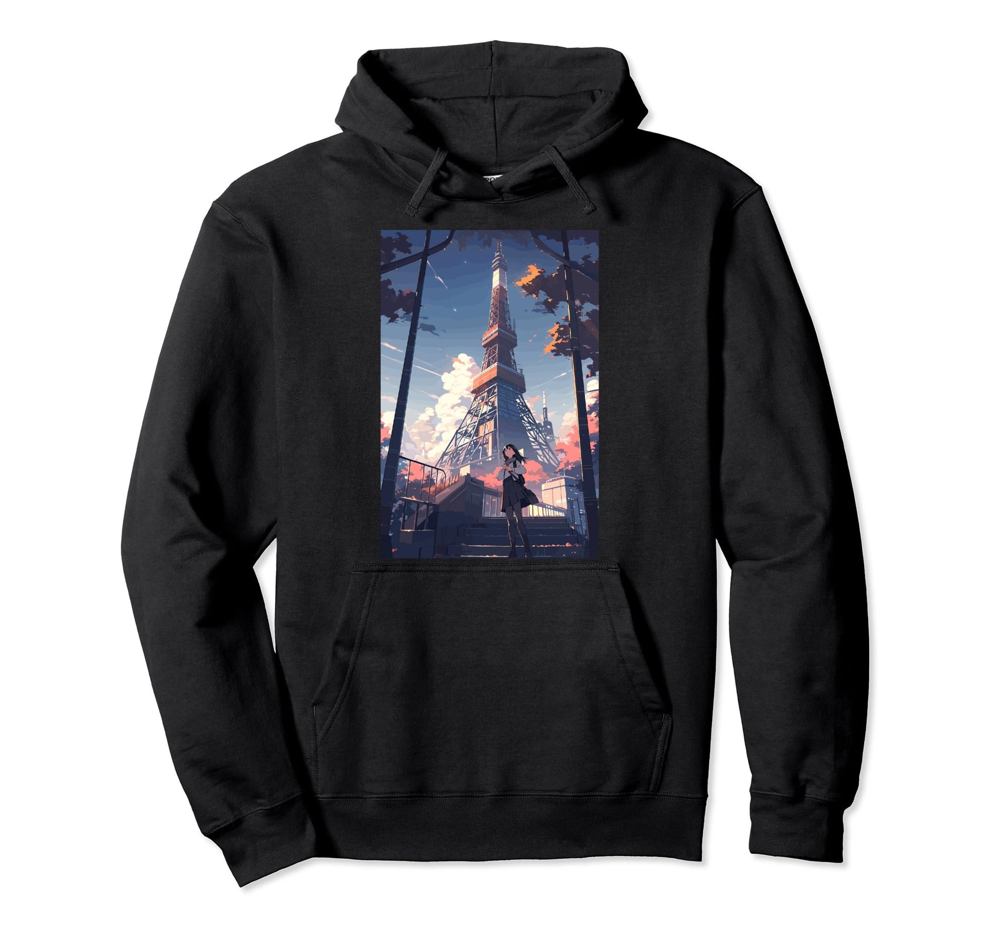 Tokyo Tower Aesthetic Vaporwave Anime Hoodie - Graphic Print Men Women - T-Shirt, Sweatshirt, Hoodie